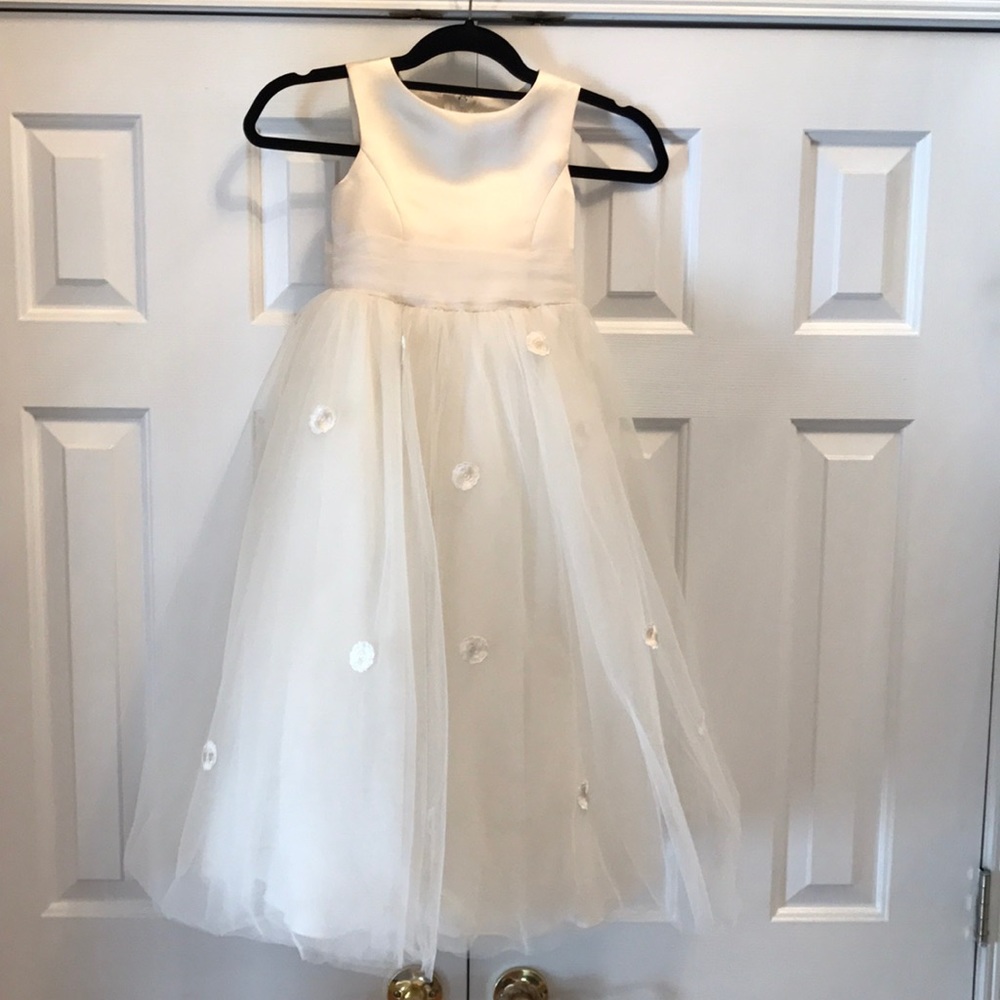 Flower Girl Dress, little girl size 5, off white